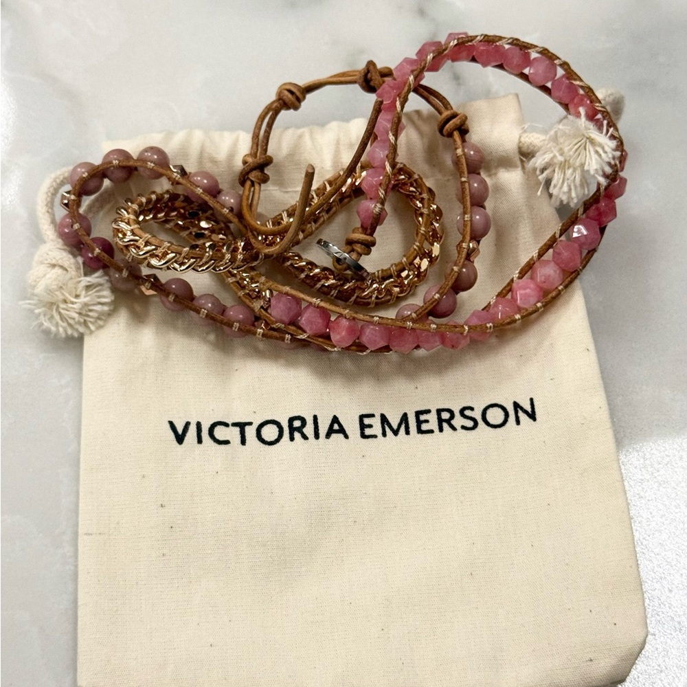 Victoria Emerson Pink and Rose Gold Wrap Bracelet
